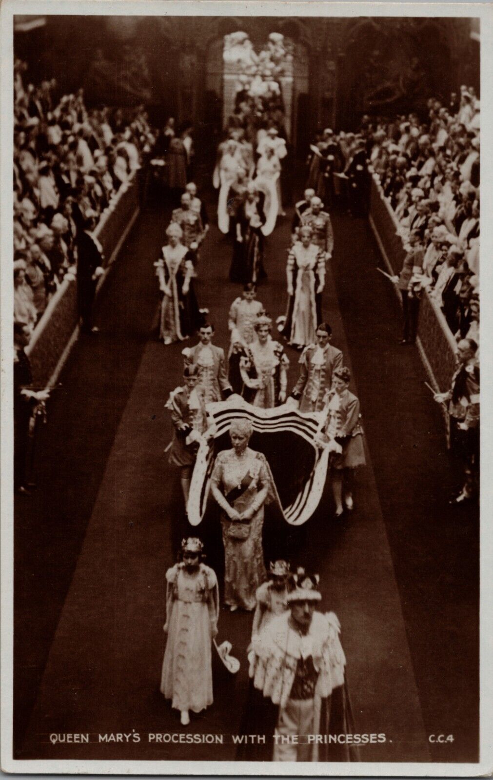 RPPC Postcard ROYALTY Coronation Queen Mary Procession Scarce