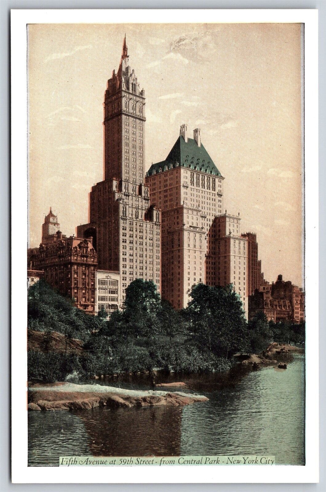 Postcard Fifth Avenue at 59th Street from Central Park New York City D34