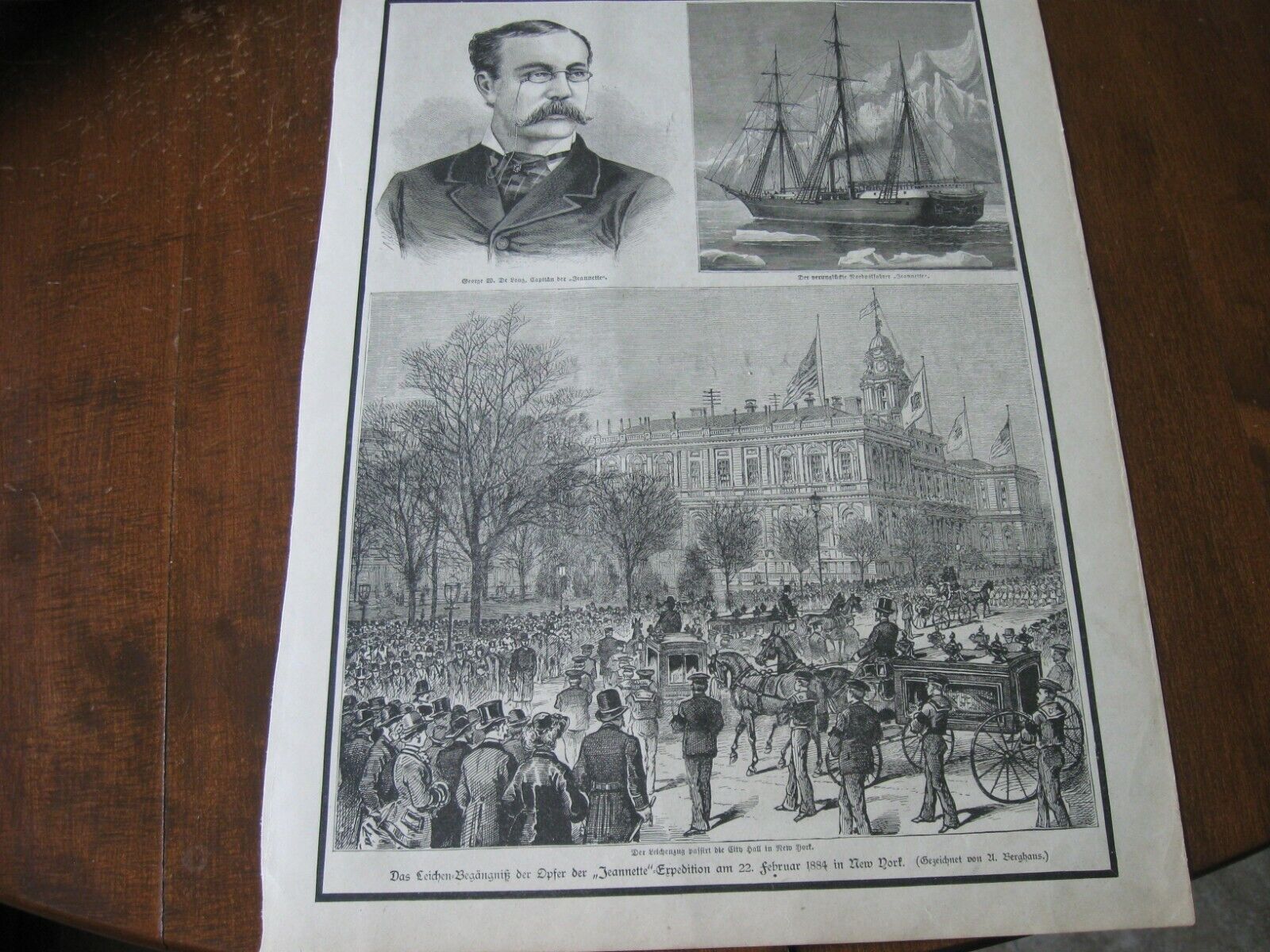 1884 Art Print ENGRAVING - JEANNETTE EXPEDITION Celebration NEW YORK de Long NYC