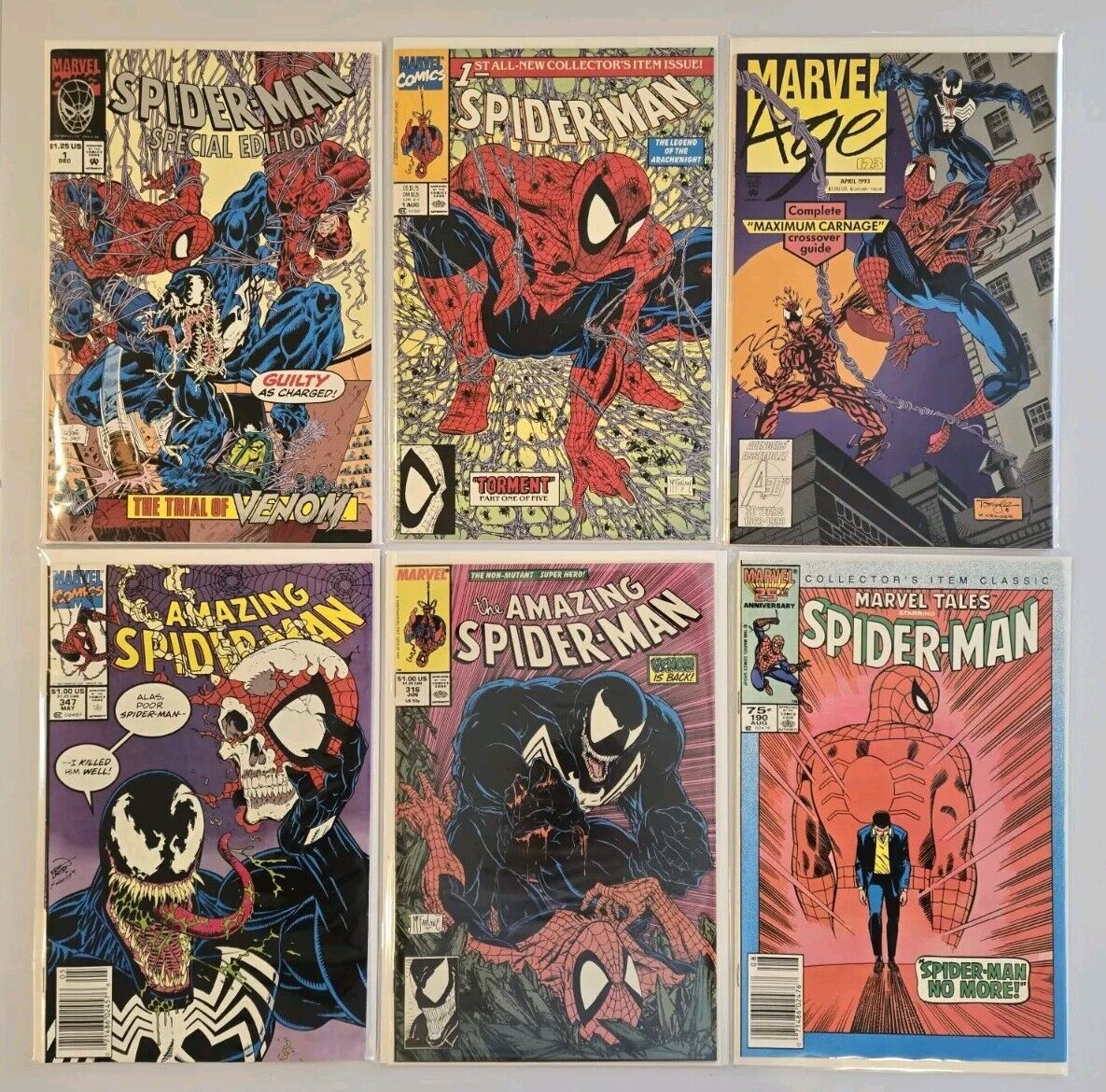 Lot (x6) Amazing Spider-Man #316 Venom and More Spider-Man Comics