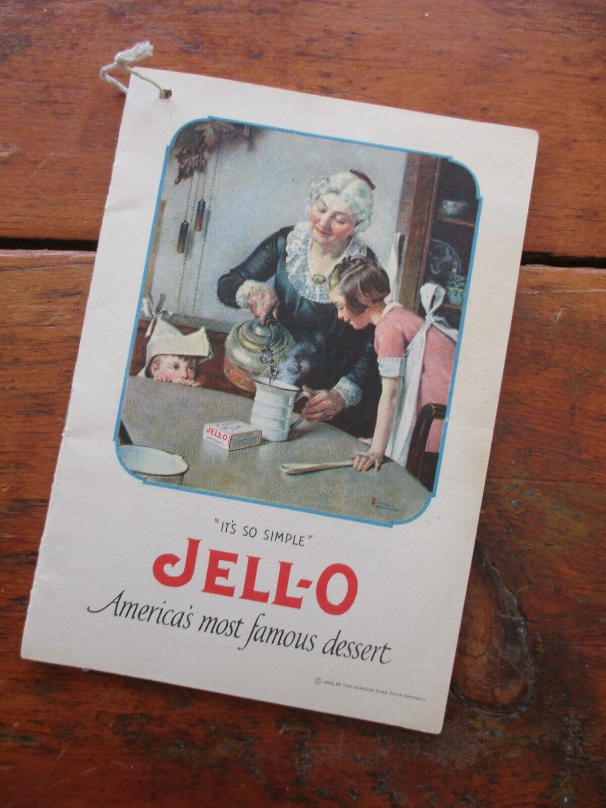 1922 JELLO advertising book NORMAN ROCKWELL ART girl feeds doll /ICE CREAM