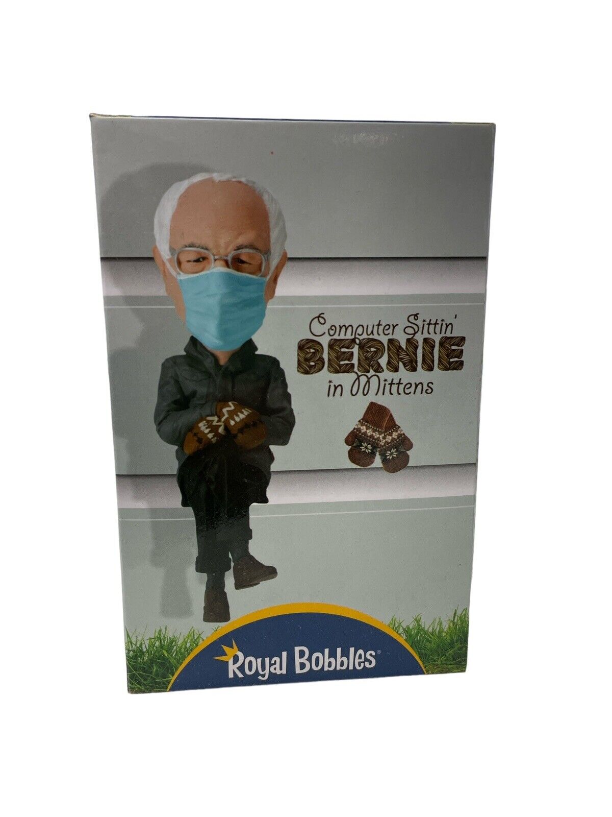 Royal Bobbles Computer Sitting Bernie Sanders Mittens LE Exclusive Bobblehead