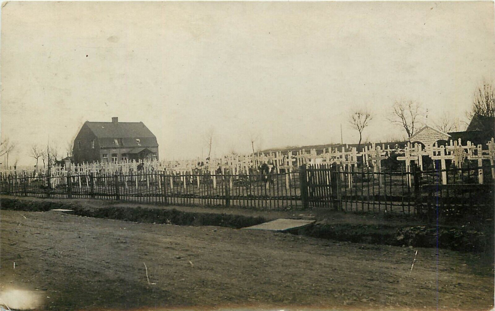 RPPC Postcard 1916 WWI Cemetery Feldpost 27th Field Division Reg 123