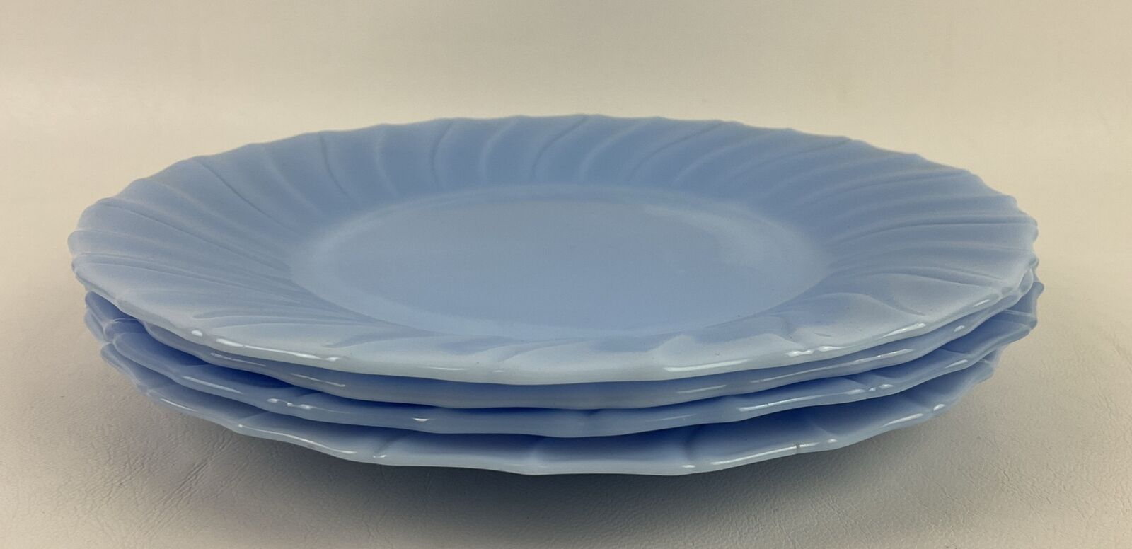 4 Jeannette Delphite Blue Swirl Depression Glass 9” Plate Lot
