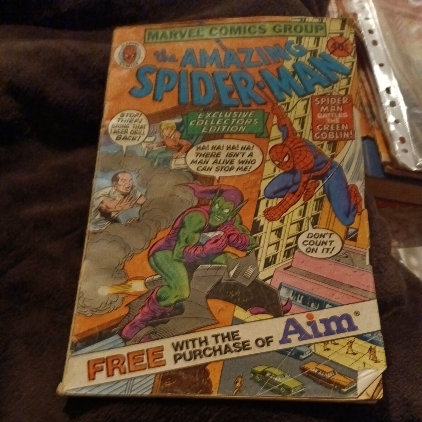 AMAZING SPIDER-MAN AIM TOOTHPASTE GIVEAWAY #1 (1980) Green Goblin, Marvel Comics