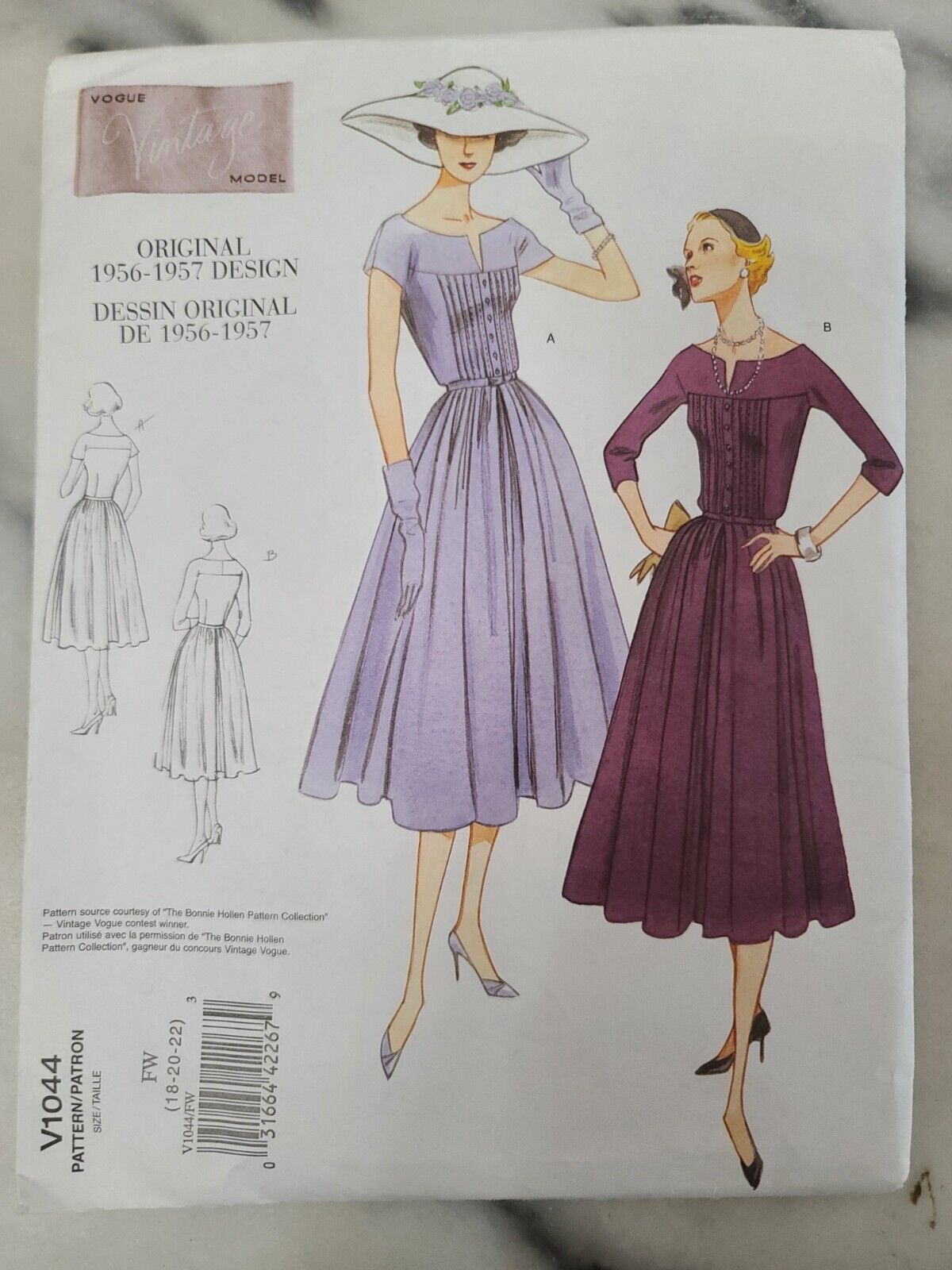 Vintage UNCUT Vogue Sewing Pattern V1044 50s Retro Pin Up Rockabilly Dress 18-22