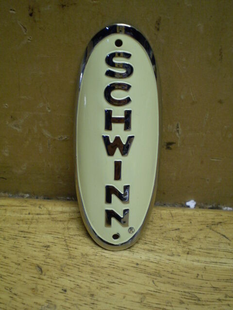 New Schwinn Approved Cruiser & Hornet Wasp Cream Brass Bicycle Badge