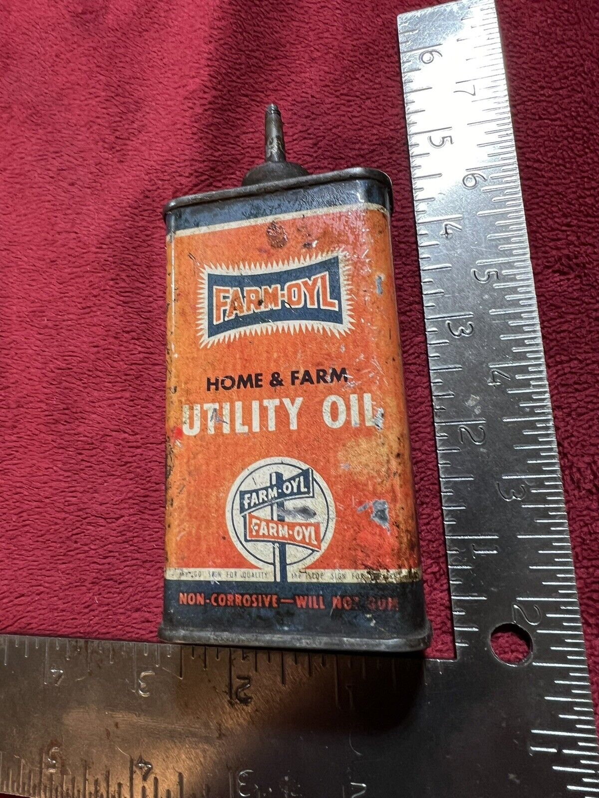 Vintage Lead Top Farm Oyl Home & Farm Utility Oil Tin Can.