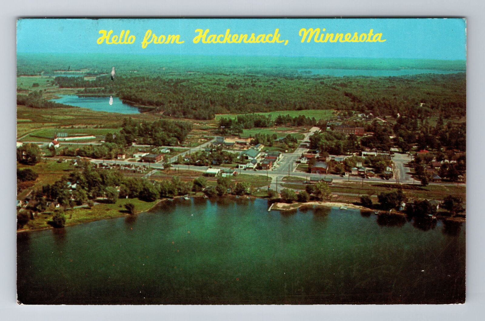 Hackensack MN-Minnesota, Aerial View of Hackensack, Antique Vintage Postcard