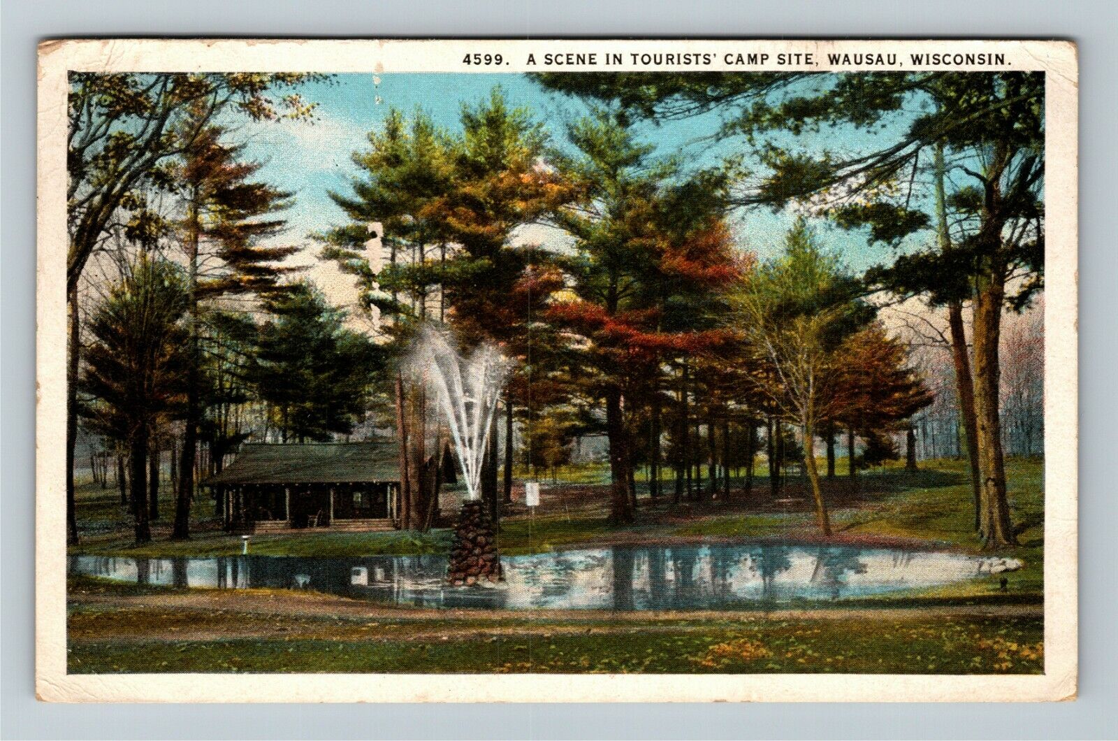 Wausau WI-Wisconsin, Scenic View Tourist Camp Site, c1924 Vintage Postcard