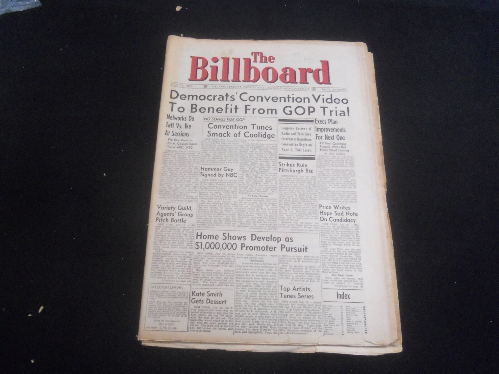 1952 JULY 19 THE BILLBOARD NEWSPAPER - ARTICLES, PHOTOS & ADS - NP 5726