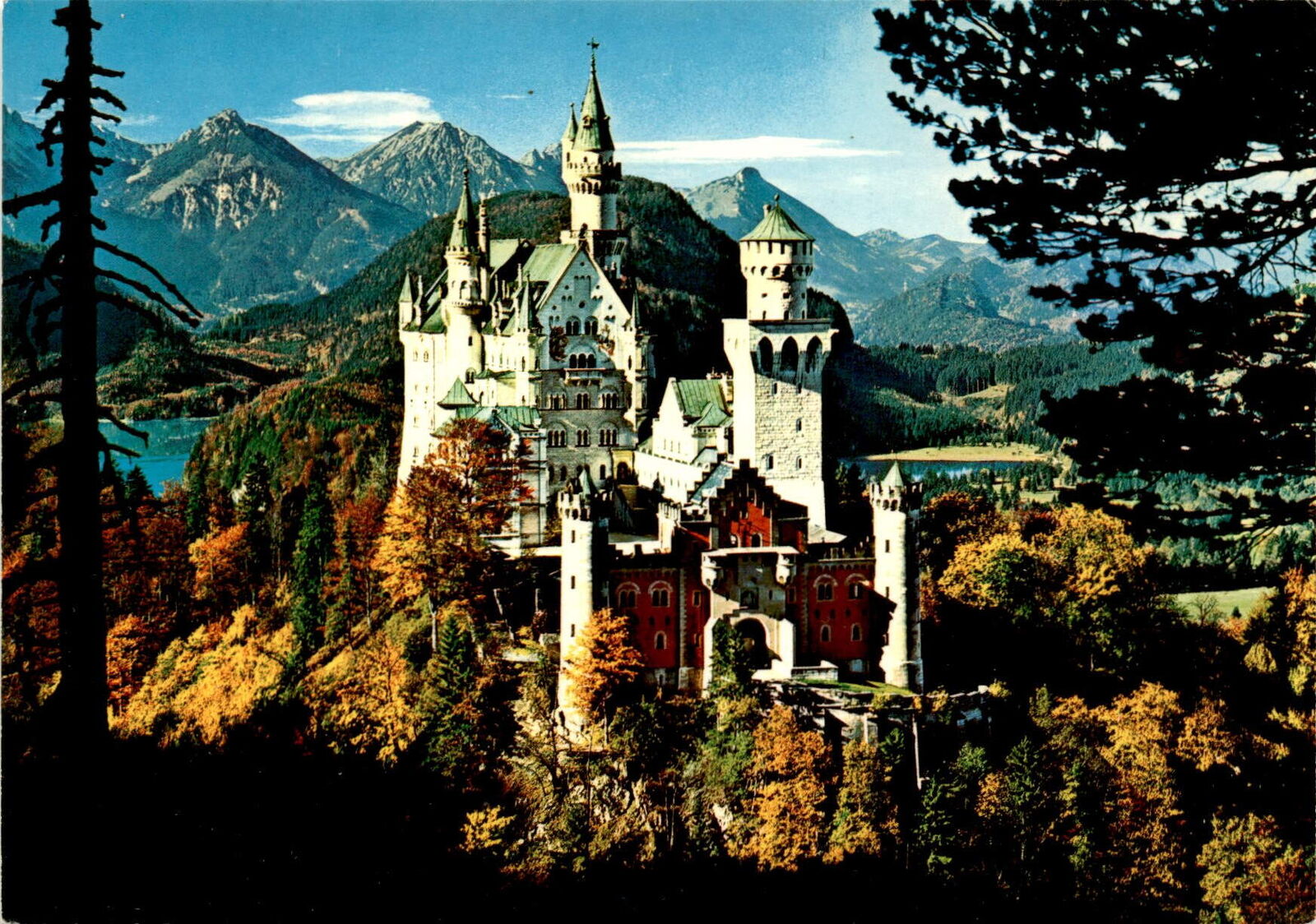 Royal Castle Neuschwanstein, Bavarian Alps, postcard, King Ludwig II, A Postcard