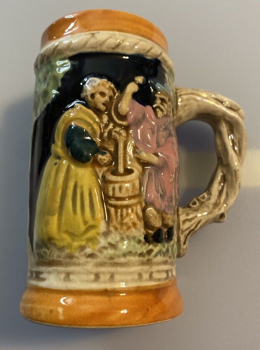 Vintage German Style Beer Stein Couple Churning  Made in Japan