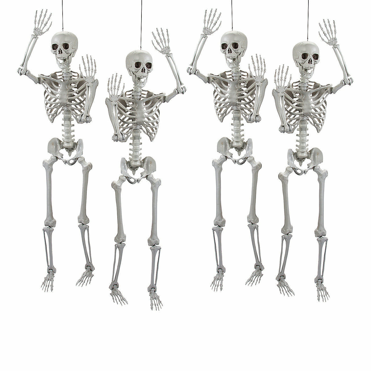 Life Size Posable Skeleton Halloween Decorations - Home Decor - 4 Pieces