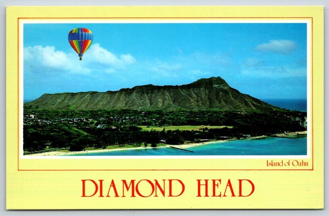 Postcard Diamond Head Waikiki Beach Hawaii Balloon Unposted A7