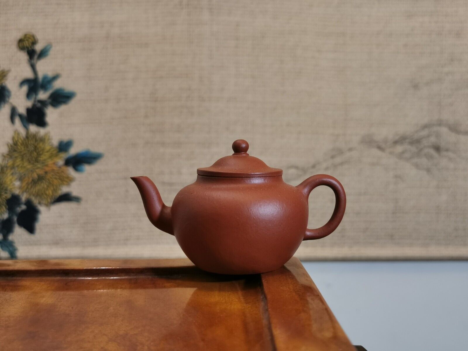 China Yixing Zisha Red clay Mengchen Pot Limiao 朱泥孟臣壺 笠帽