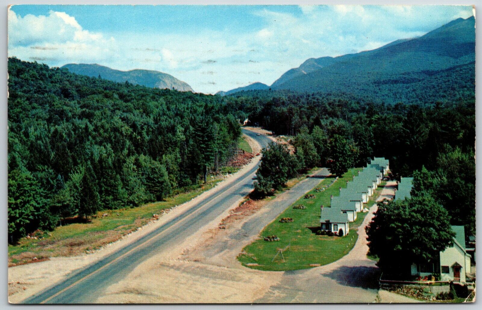 Franconia Notch from Tower, Cabins, White Mountains, New Hampshire - Postcard