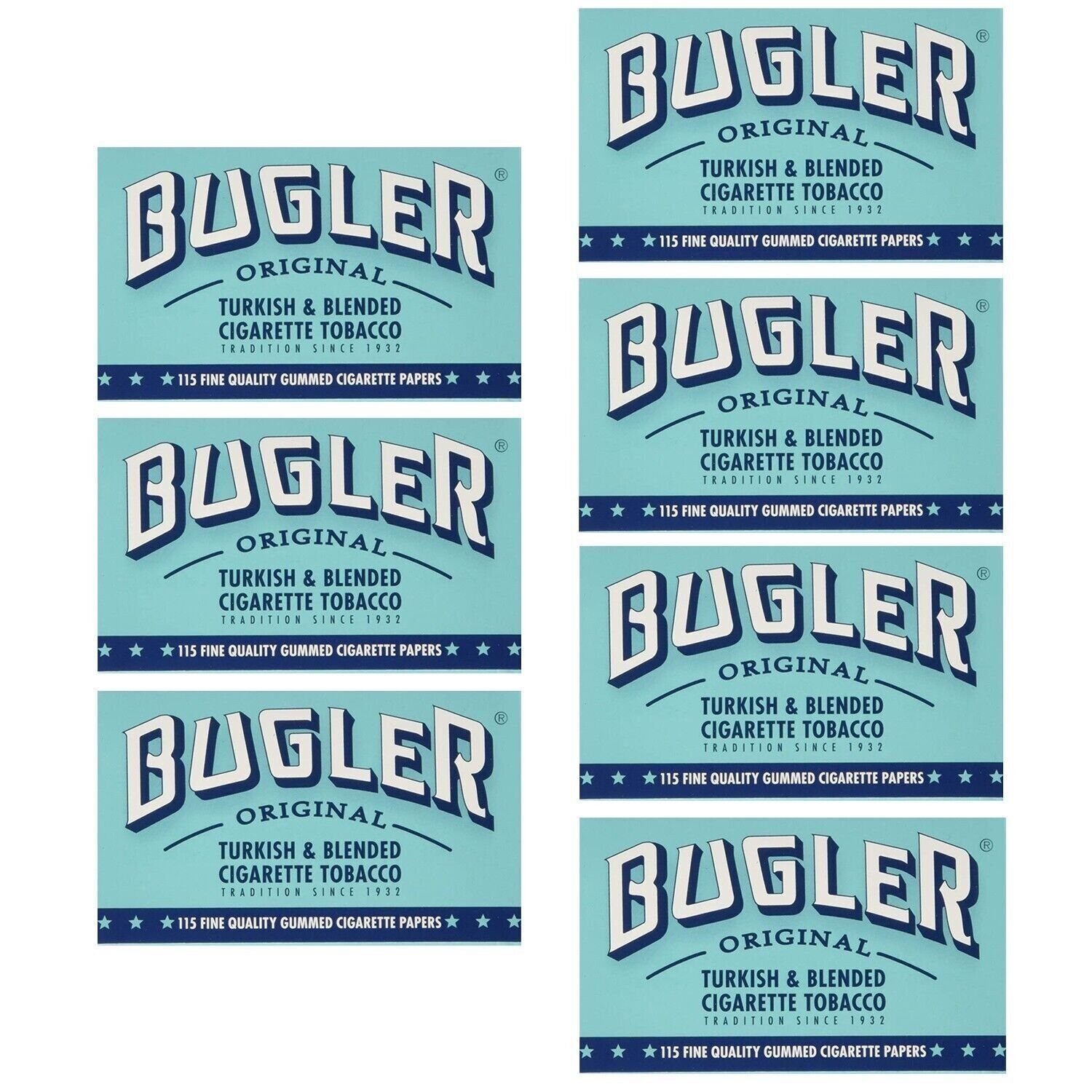 BUGLER Original Cigarette Rolling Paper Single Wide (70mm) - 7 Booklets
