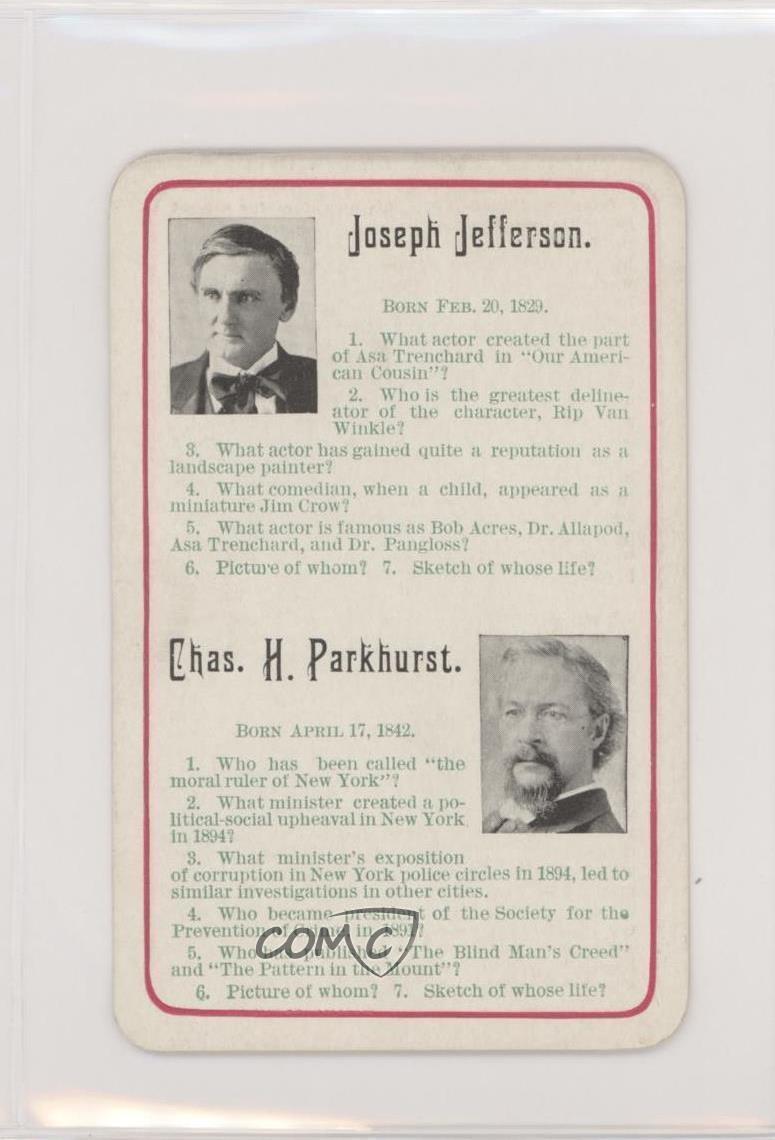 1897 WM Ford Progressive Chautauqua Joseph Jefferson Charles Parkhurst 0w6