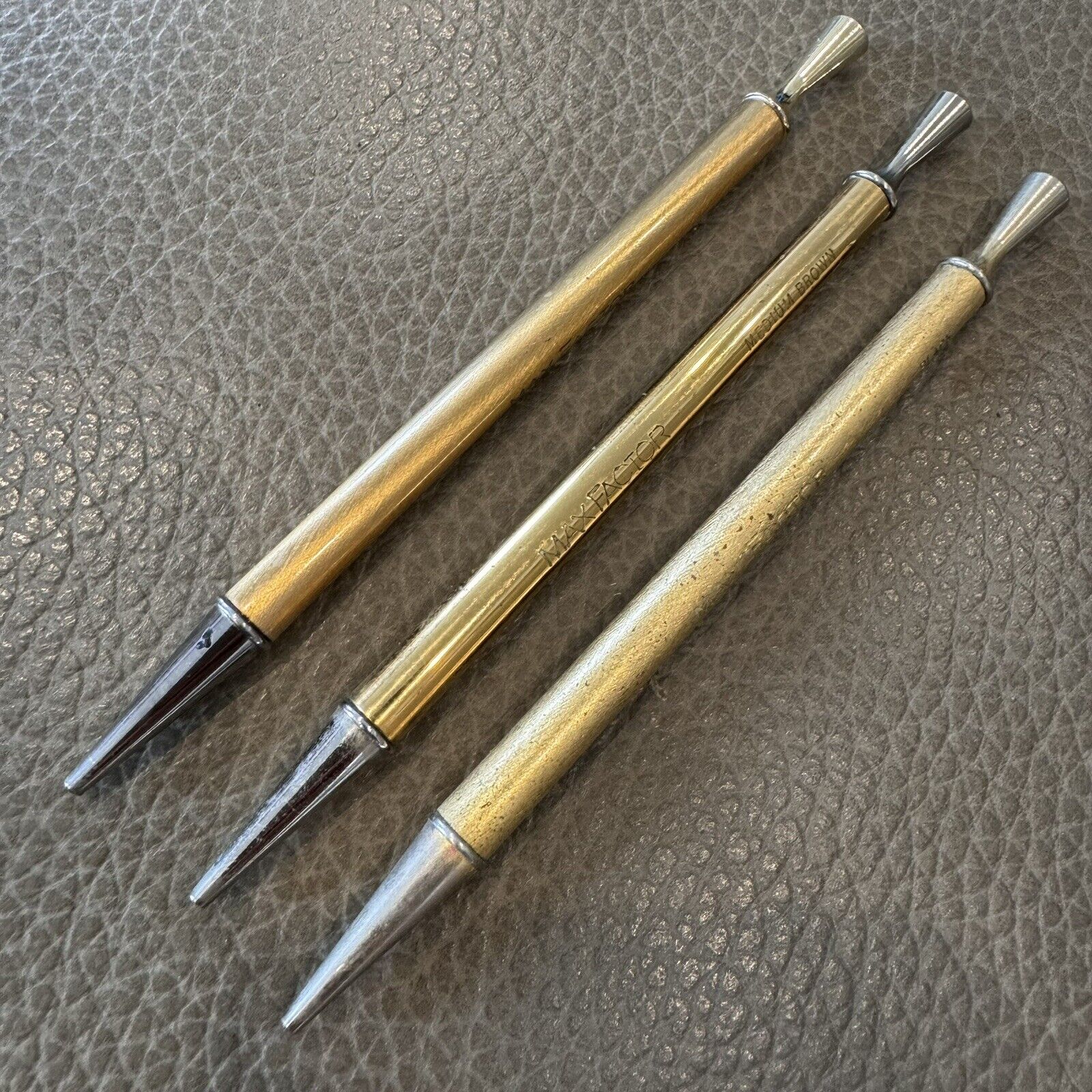 Vintage Max Factor Hollywood Eye Pencil Casing Lot Of 3 MCM Empty Decor