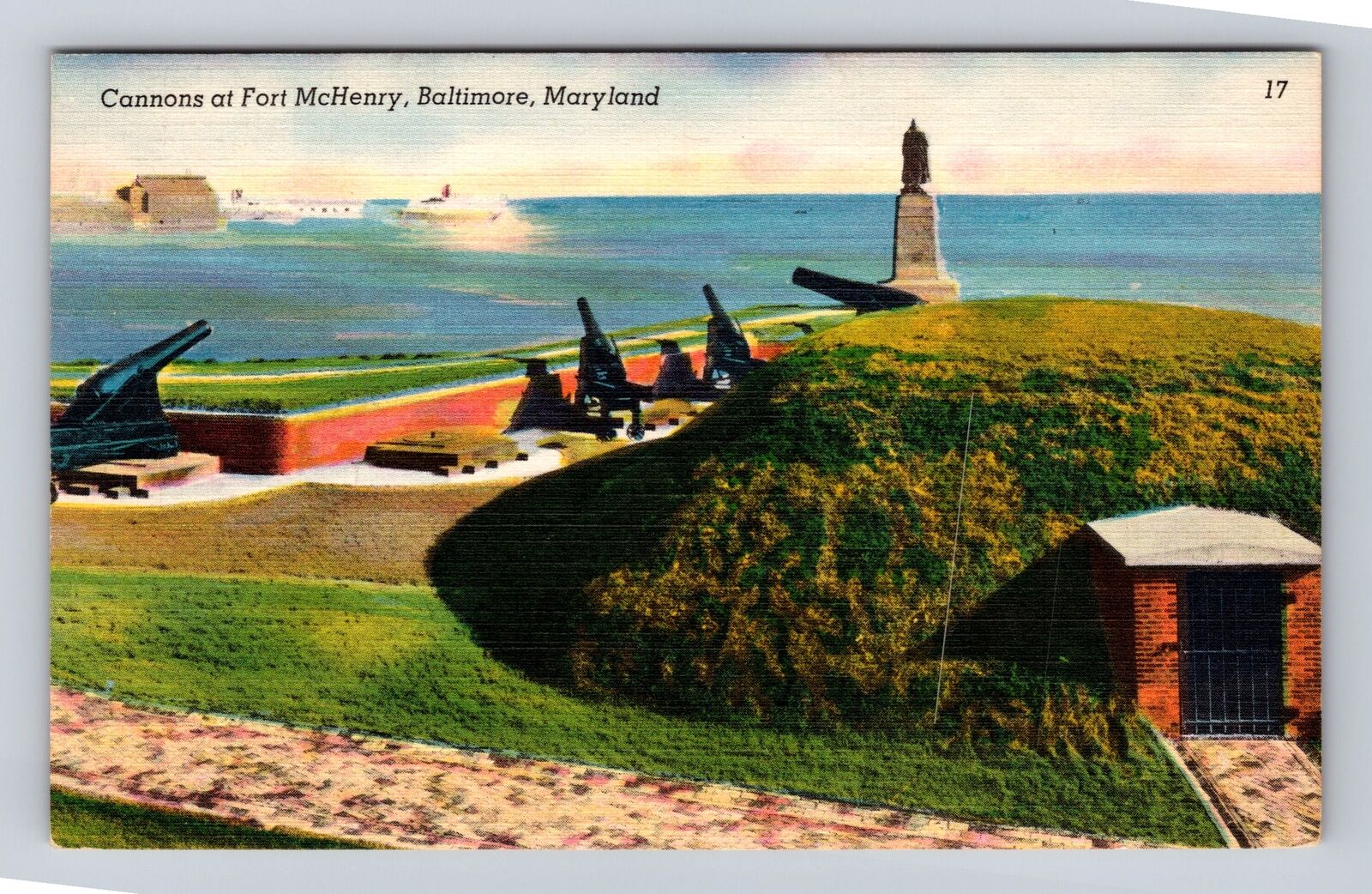 Baltimore MD-Maryland, Cannons At Fort McHenry, Antique, Vintage Postcard