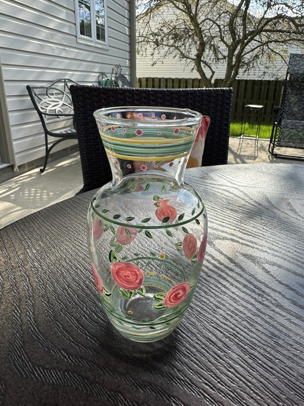tracy porter hand painted glass vase
