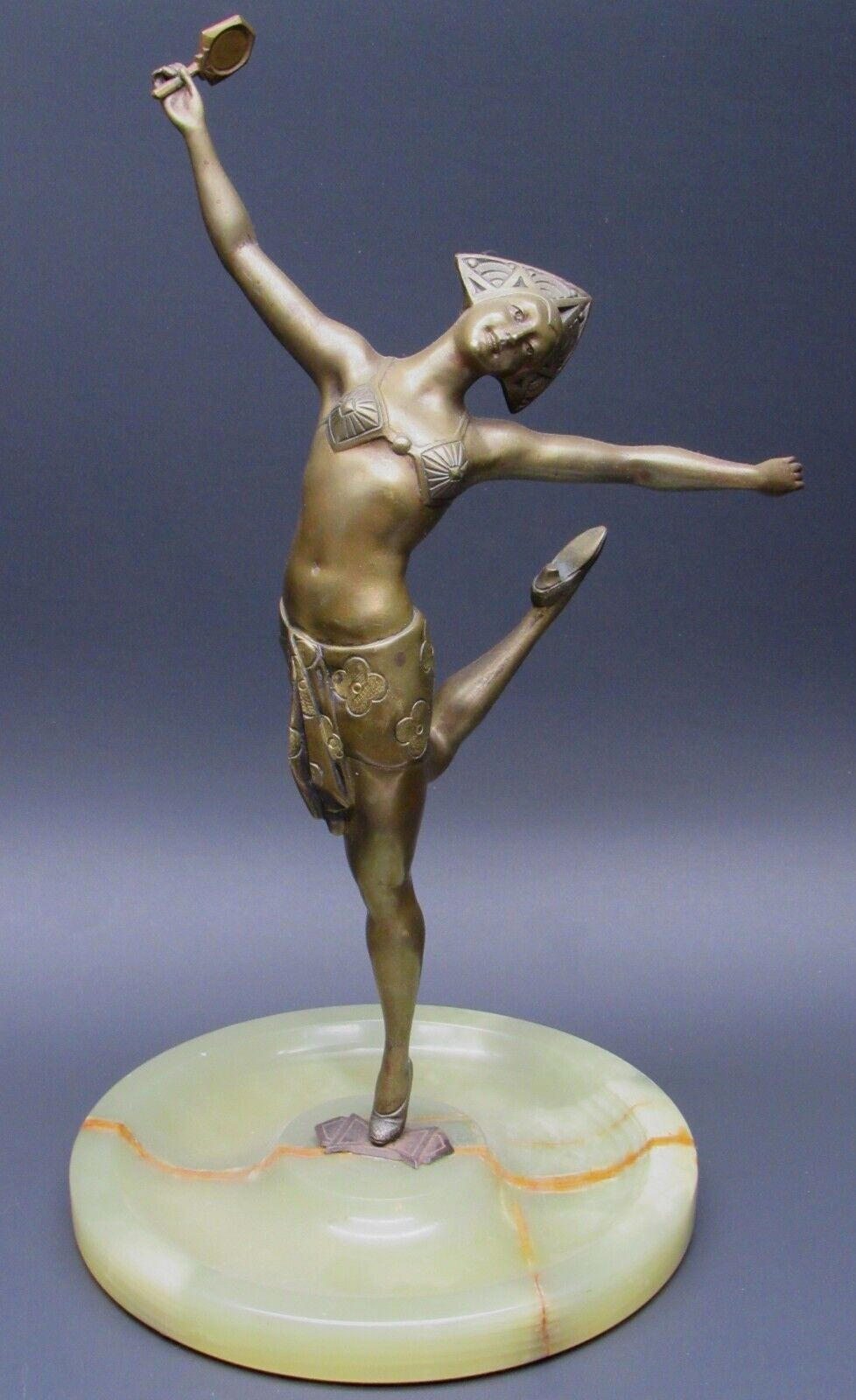 Art Deco Hippolyte Fournier French 1856-26 Bronze Dancer Statue Sculpture Signed