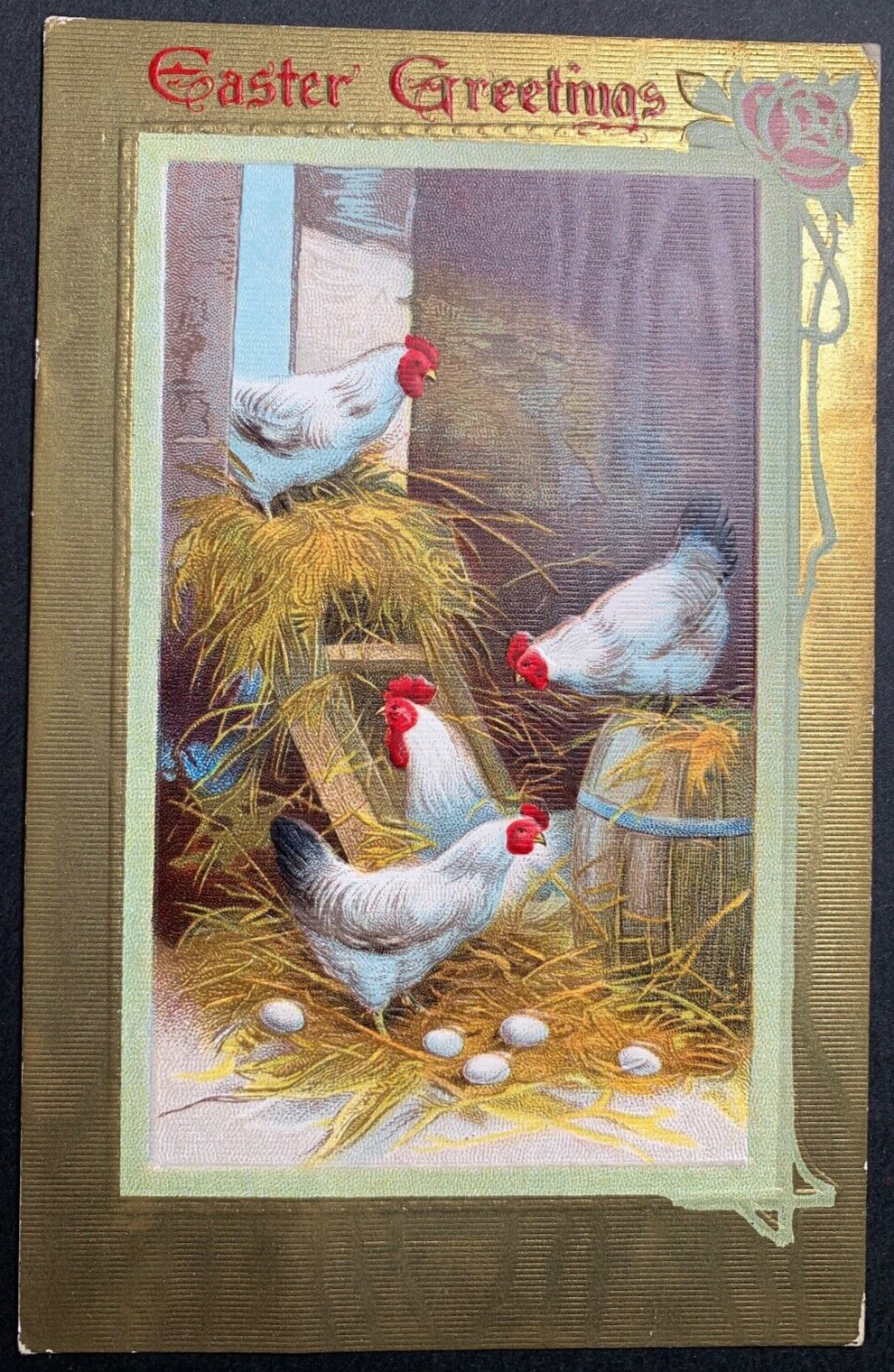 Postcard Easter Greetings Hen House Farm Eggs