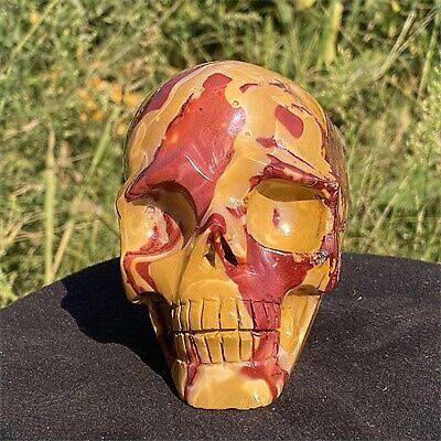 1.22kg Hand Carved Natural Mookaite Skull Reiki Crystal Skull Decor Crystal gift