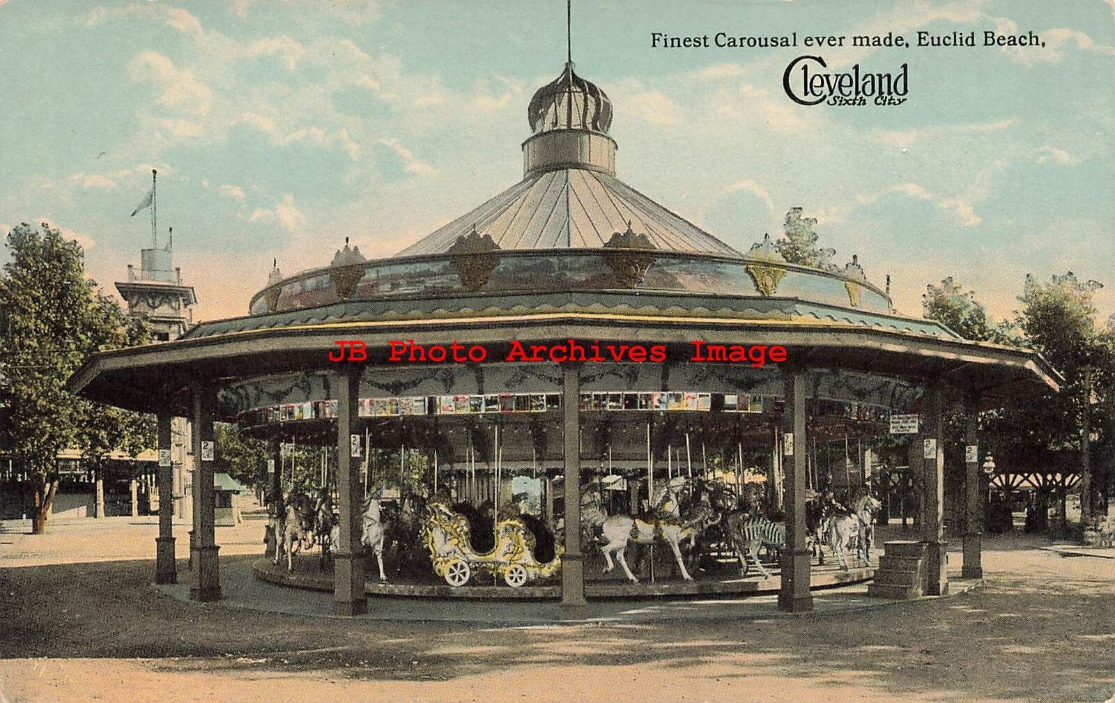 OH, Cleveland, Ohio, Euclid Beach Amusement Park, Carousal Ride, Merry-go-round