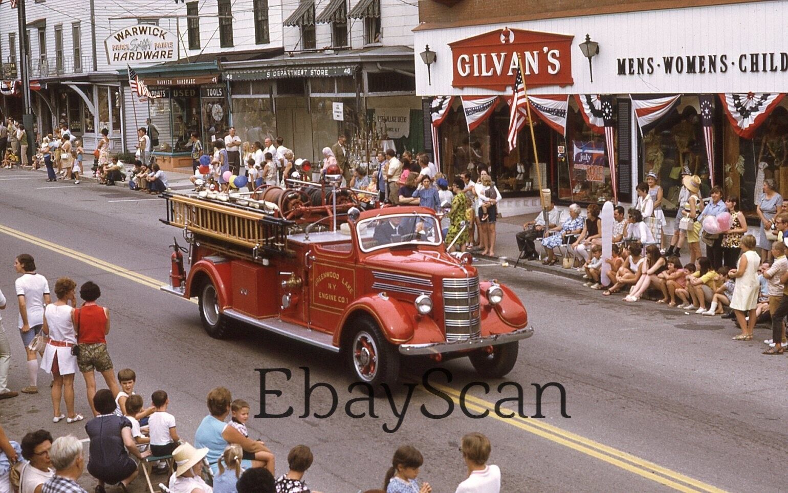 Original 35mm Kodachrome Slide Fire Engine At Parade 1969