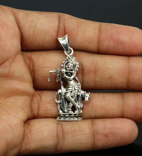 925 Sterling Silver God Radha Krishna / Krishna Pendant For Men & Women