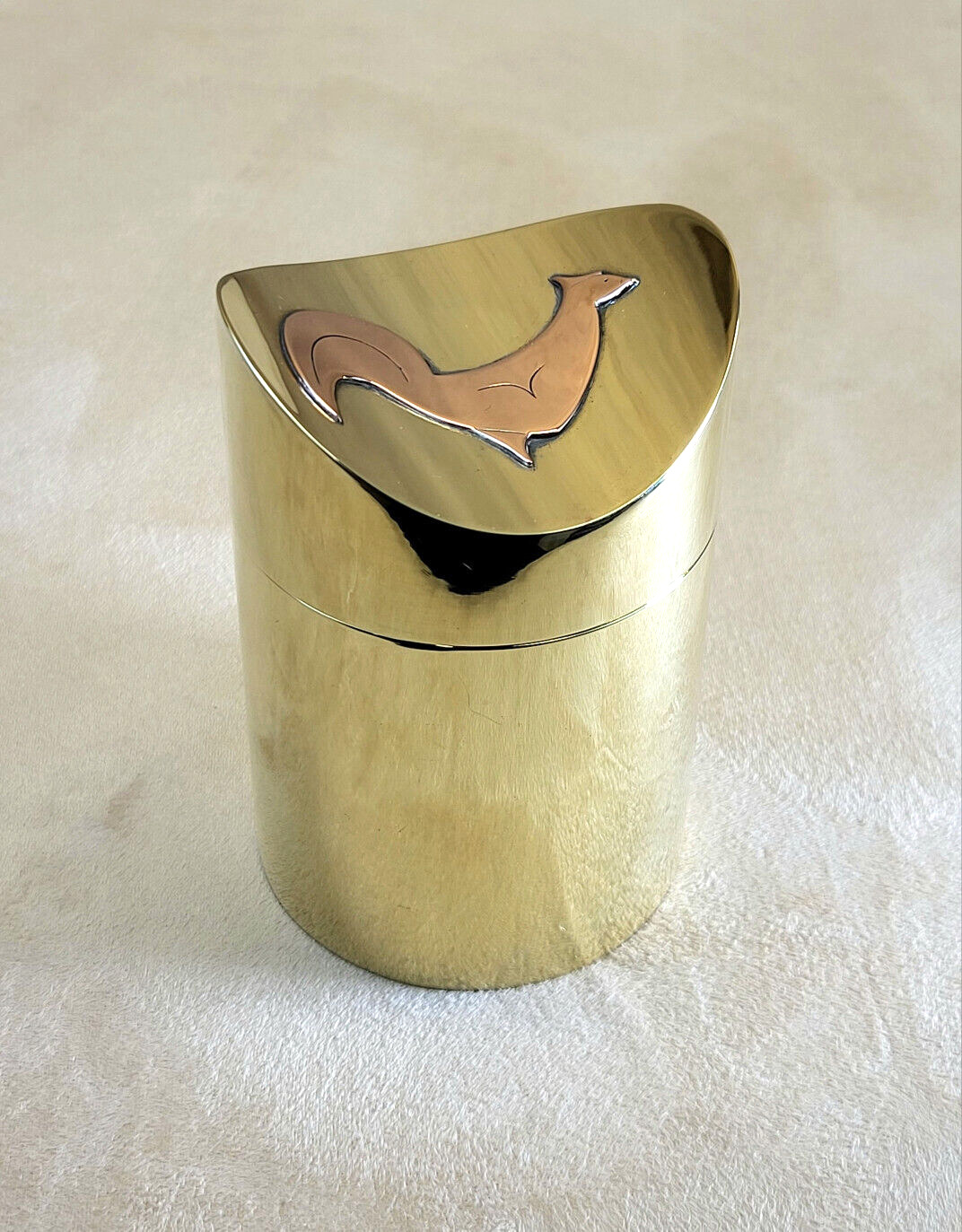 Remarkably Fine 1970-80 Artisan Signed Benchcrafted Brass & Copper Trinket Box