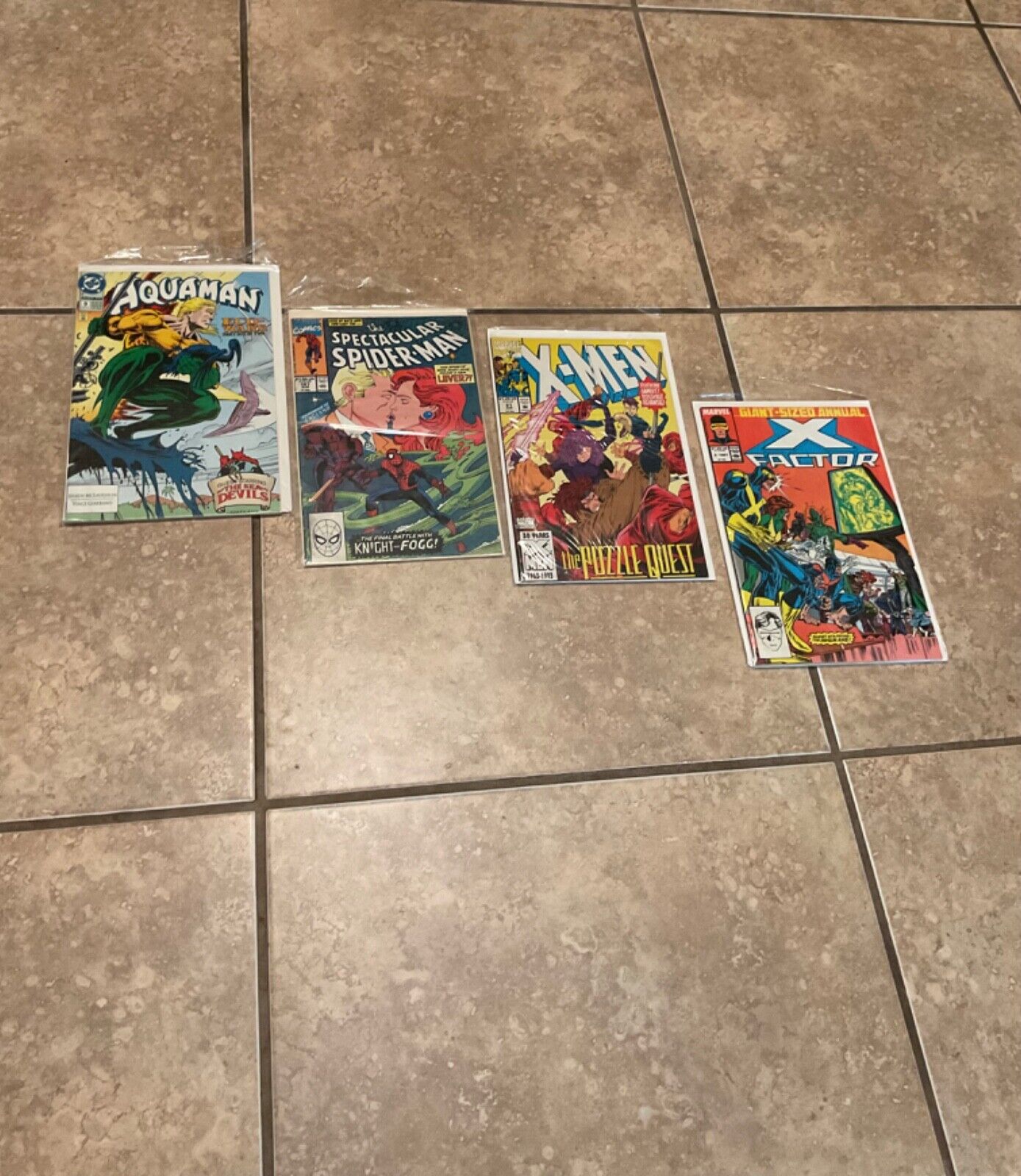 Lot of 6 different Modern Age comic books- Spider-Man, X-Men, Aquaman