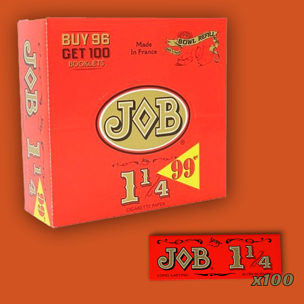 JOB Orange Papers 100 COUNT Box JOB 1 1/4 Pre-Price 78mm Rolling Cigarette Paper