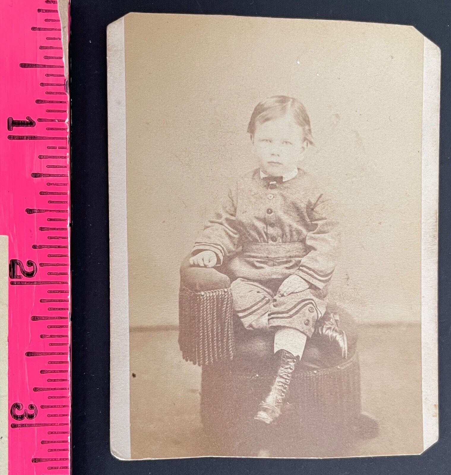Antique Card Photo ca 1870 portrait of Toddler, C. G. Blatt Bernville, PA (AP15)