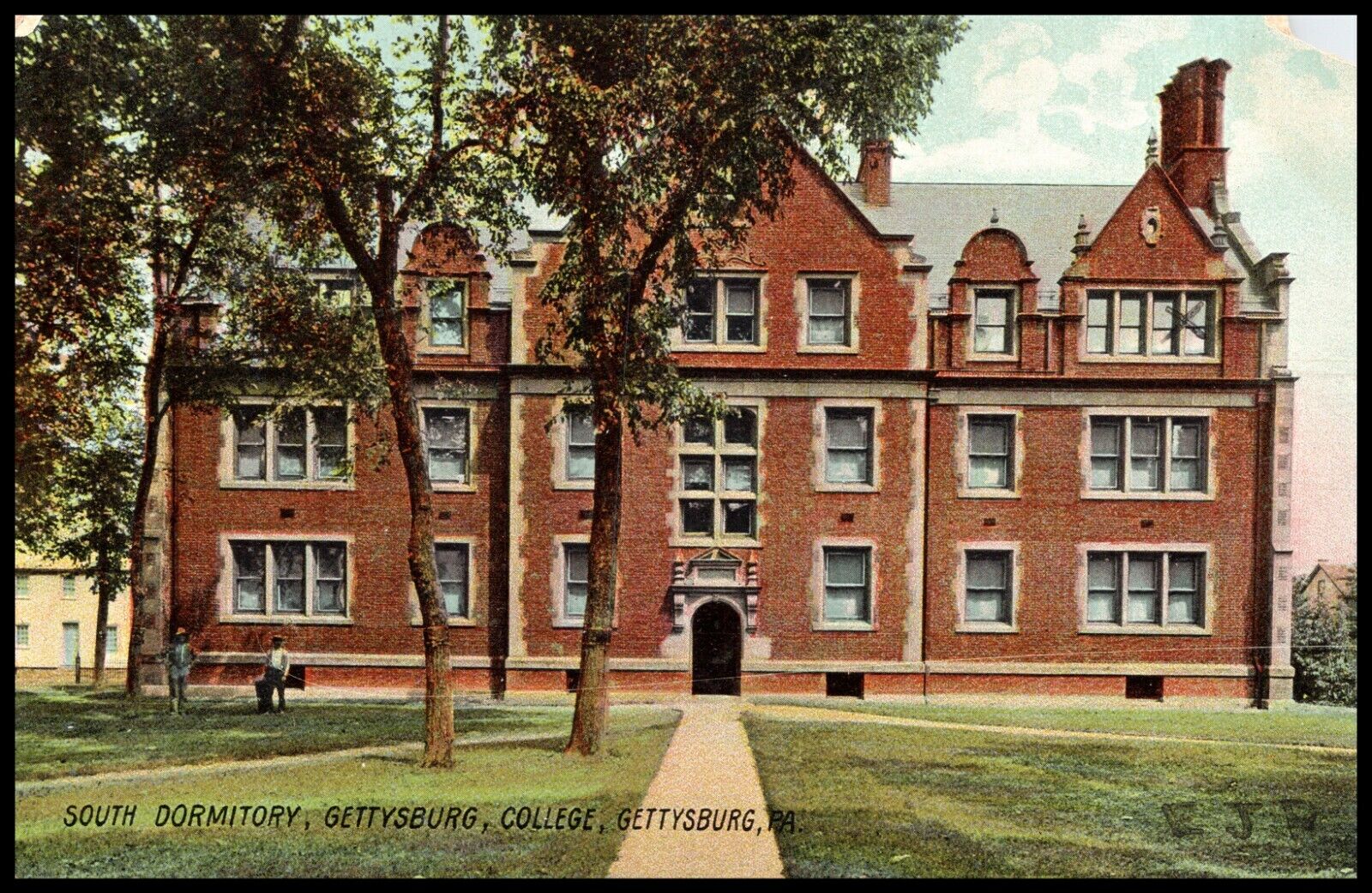 C1908 Gettysburg PA College South Dormitory Rotograph Pennsylvania Postcard 618