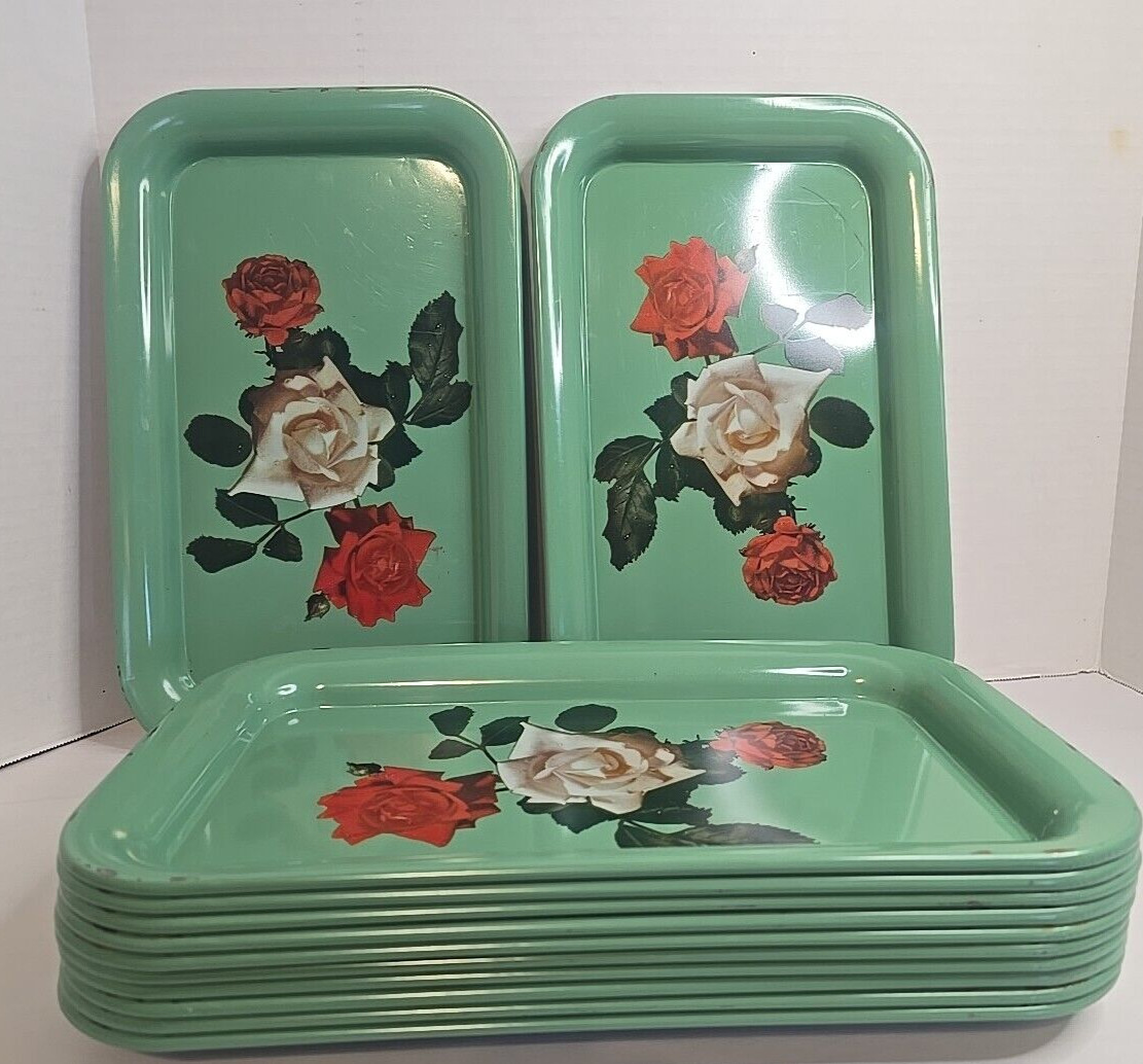 12 Vintage 1940's-1950's Mid-Century Rose Tray - Serving/Display, Table or Wall