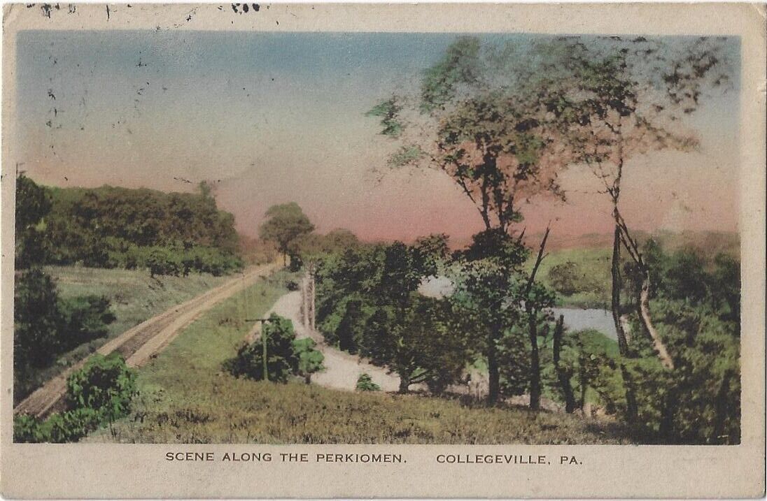 COLLEGEVILLE, PA. * SCENE ALONG THE PERKIOMEN CREEK * 1921