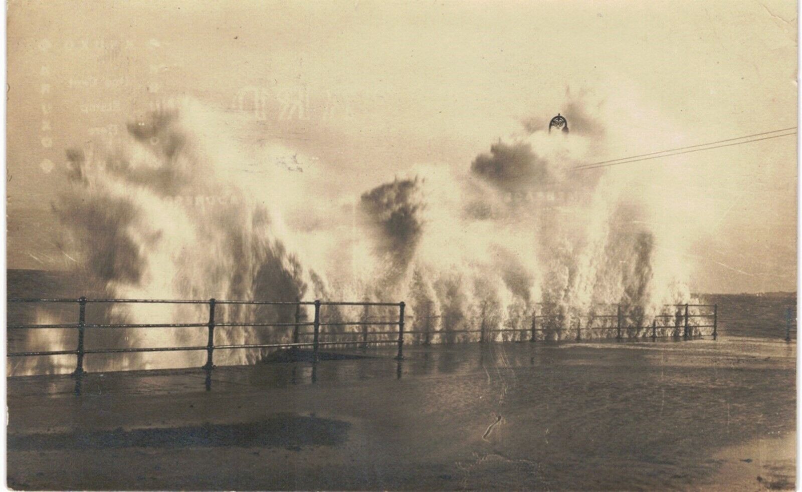 Boston RPPC Surf In BIg Storm 1908 MA Real Photo 