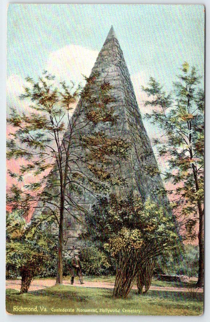 1910's RICHMOND VIRGINIA VA CONFEDERATE MONUMENT HOLLYWOOD CEMETERY POSTCARD
