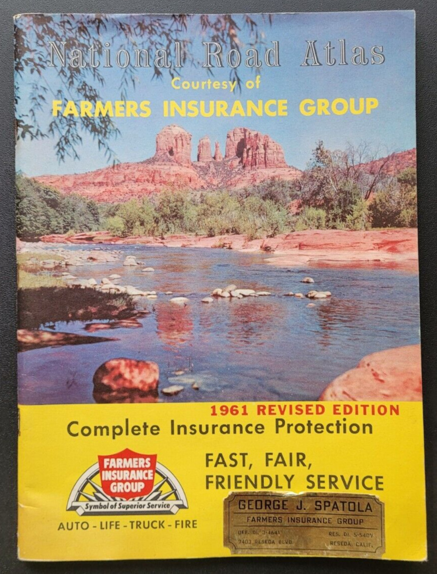 Vintage 1961 National Road Atlas Courtesy of Farmers Insurance Group