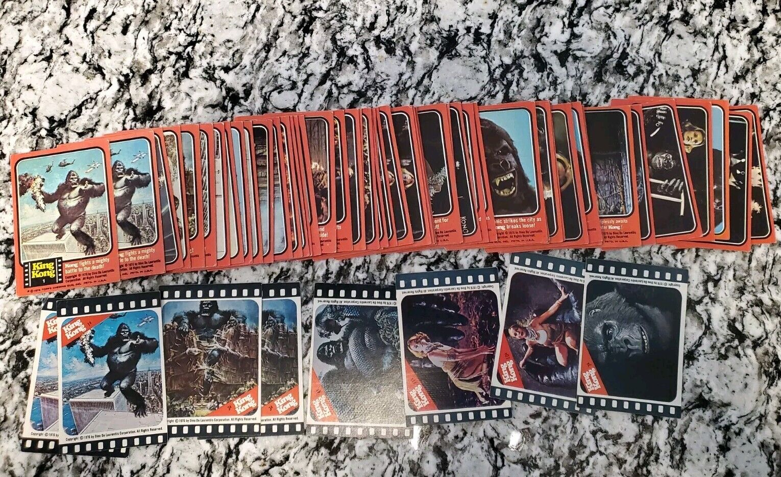 Vintage 1976 King Kong TOPPS Lot Of (48) Movie Cards & (8) Stickers