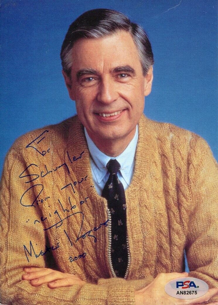 Fred Rogers Mister Rogers' Neighborhood Rare Signed Autograph Photo PSA DNA