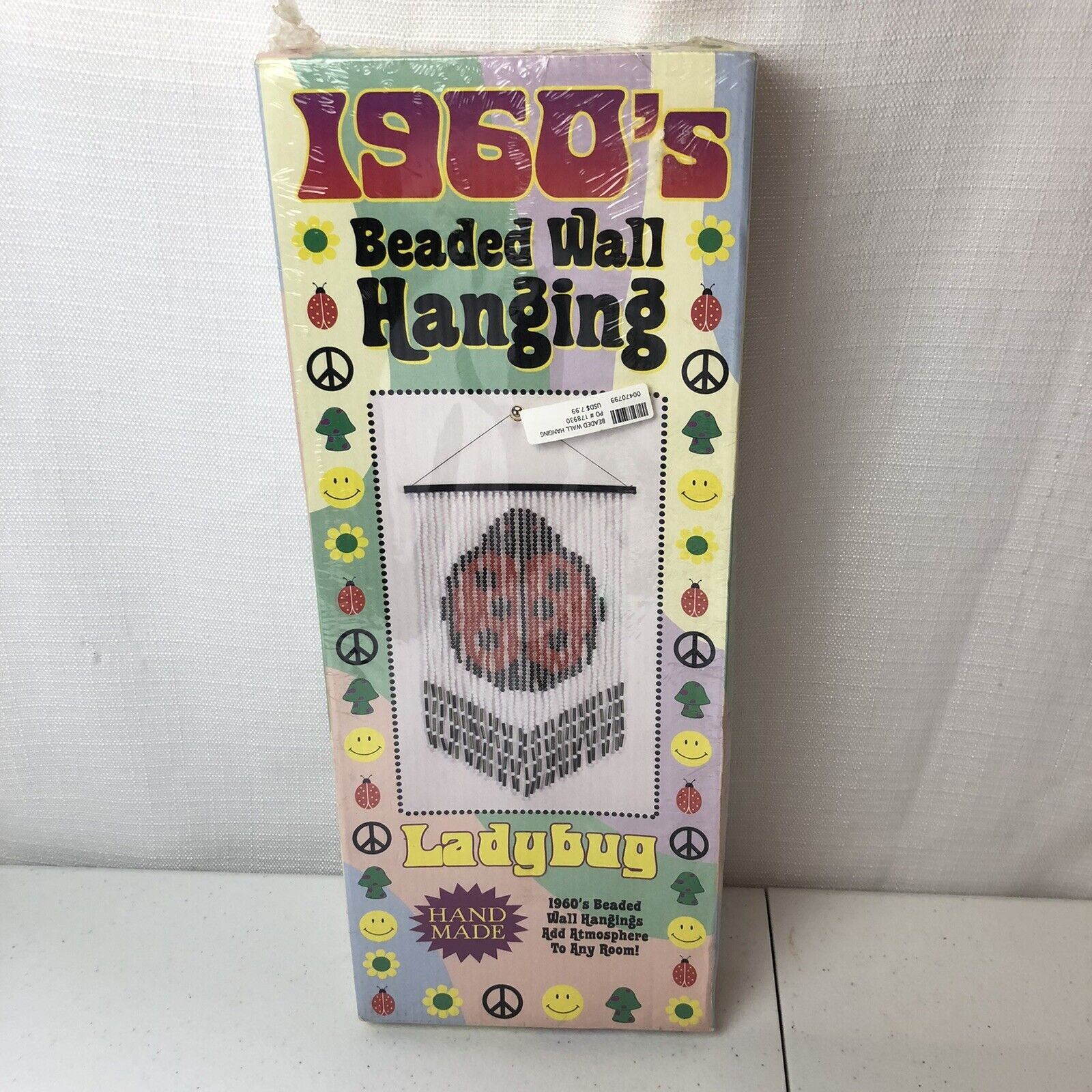 1997 Matscot Intl Ladybug Beaded Wall Hanging Art Vintage Hippie Rare NOS