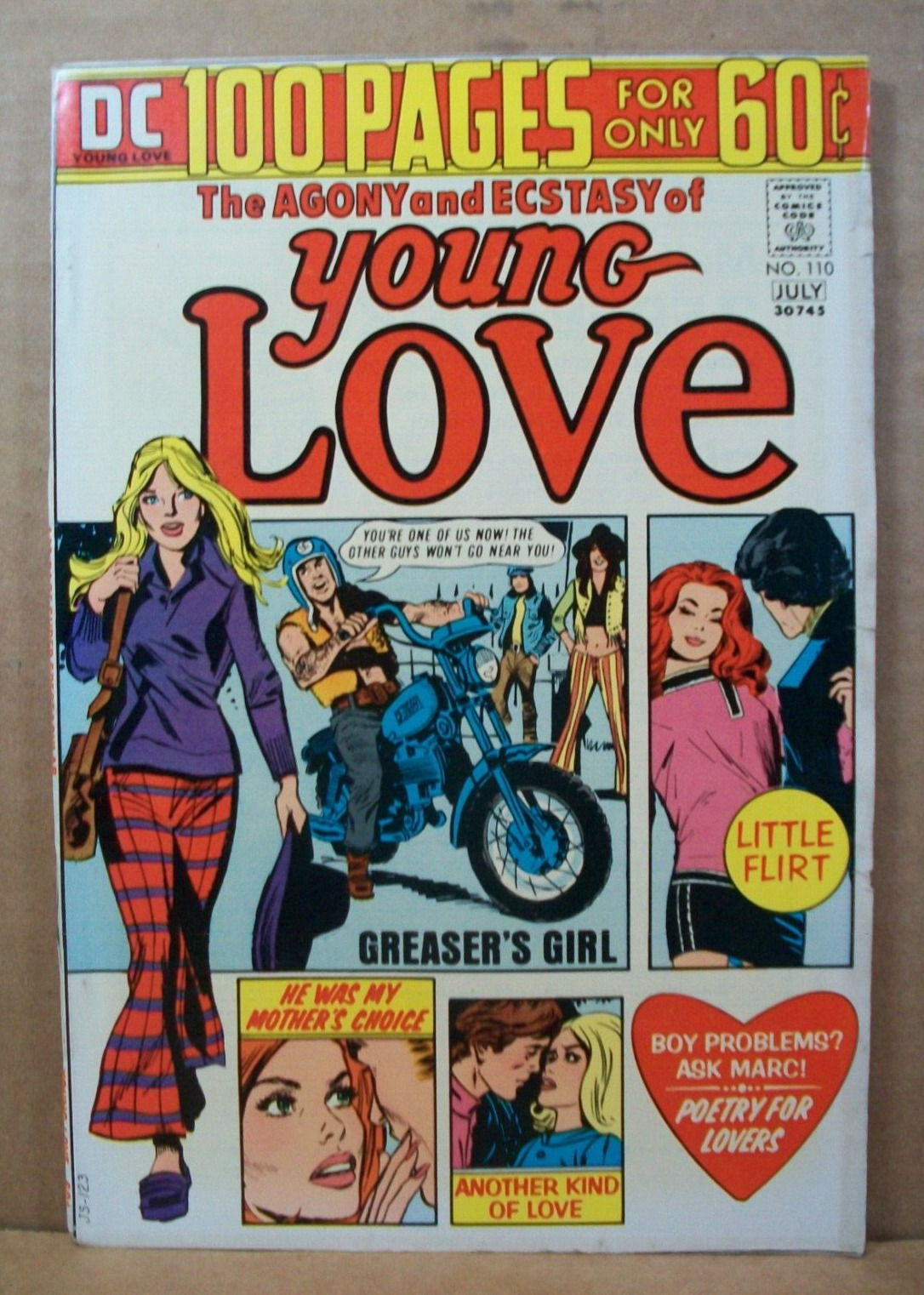 Young Love #110 (DC Comics, July 1974) Joe Simon Cover ~ FN