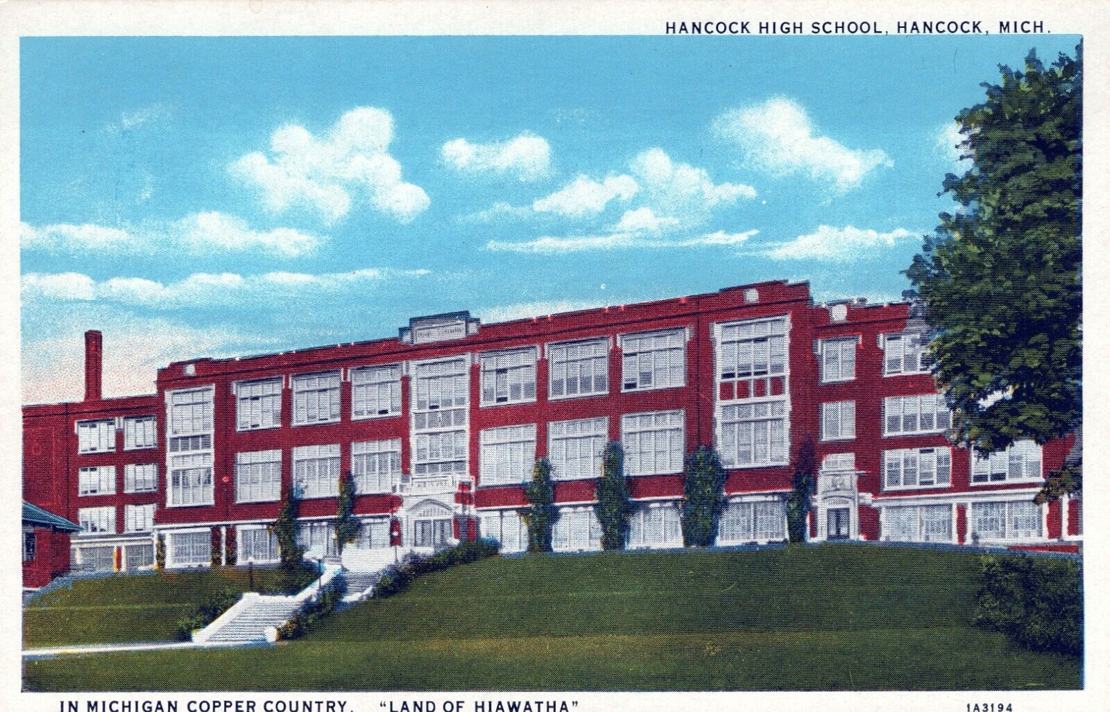 Hancock High School Michigan Unposted Postcard