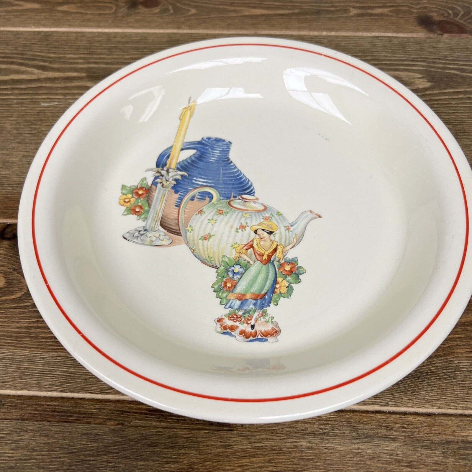 Homer Laughlin Kitchen Kraft “China Lady” Vintage 10” Pie Plate USA