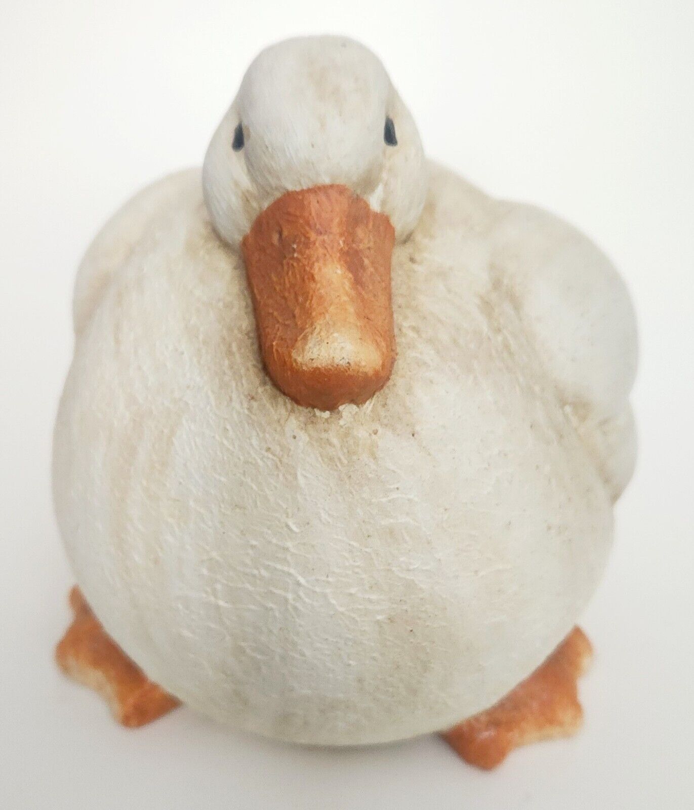 Vintage Hand Painted Ceramic Fat Happy Duck Figurine