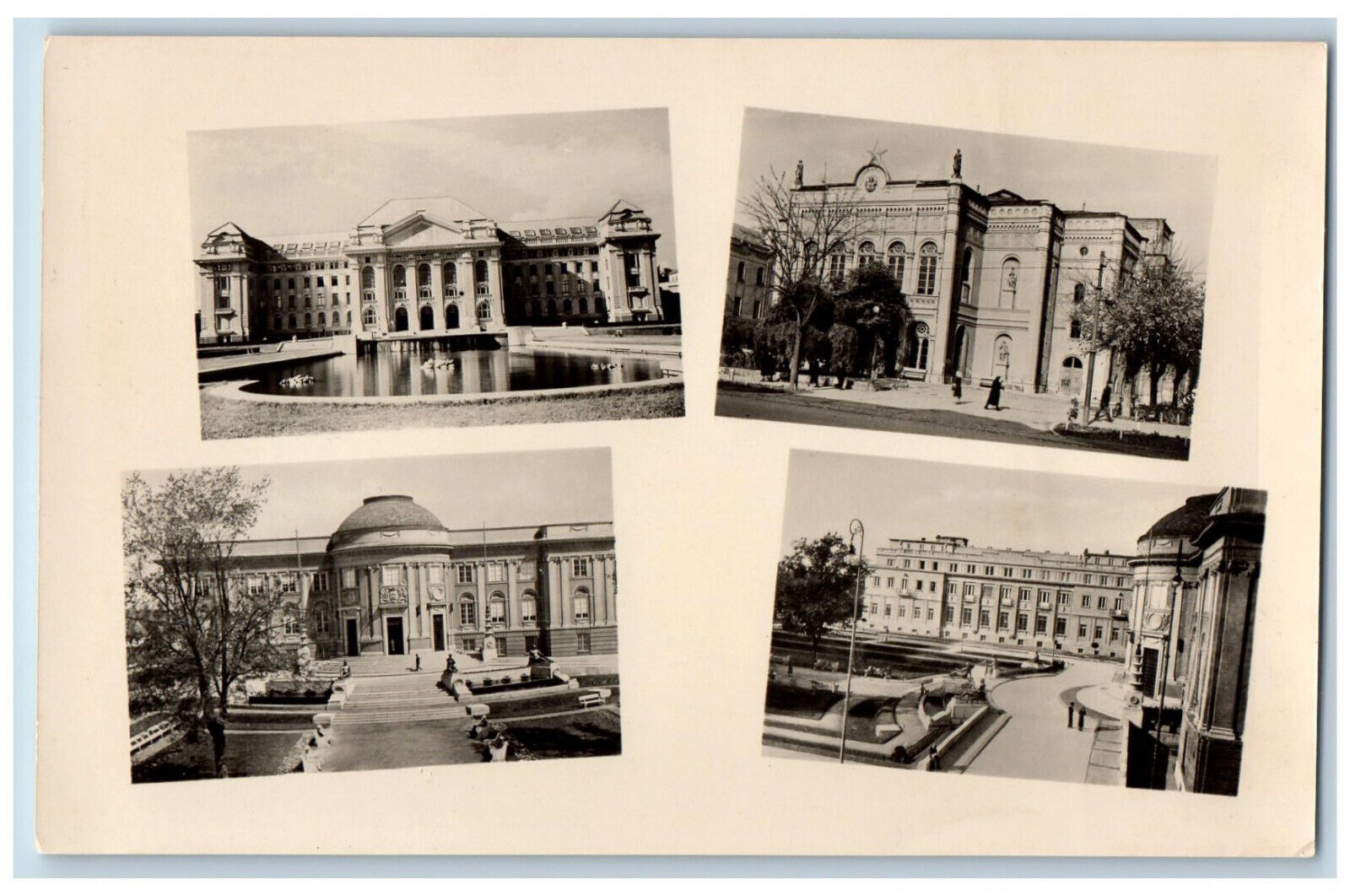 City in Hungary Postcard Multiview Details of Debrecen c1920\'s RPPC Photo